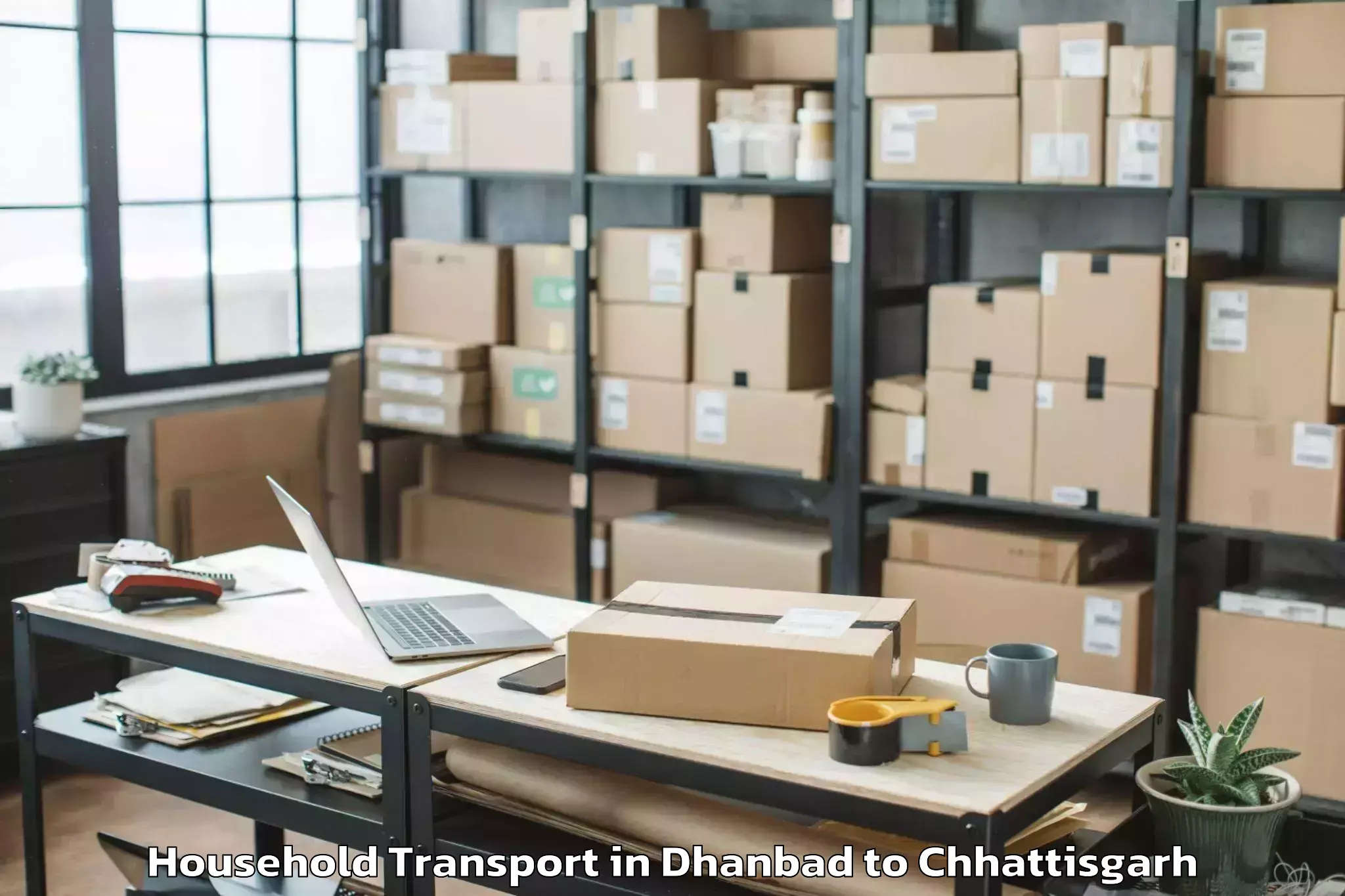 Trusted Dhanbad to Sukma Household Transport